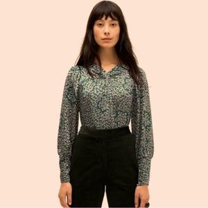 kate spade Green Floral Blouse